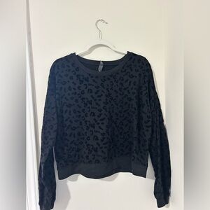 Alya Black Animal Print Sweatshirt